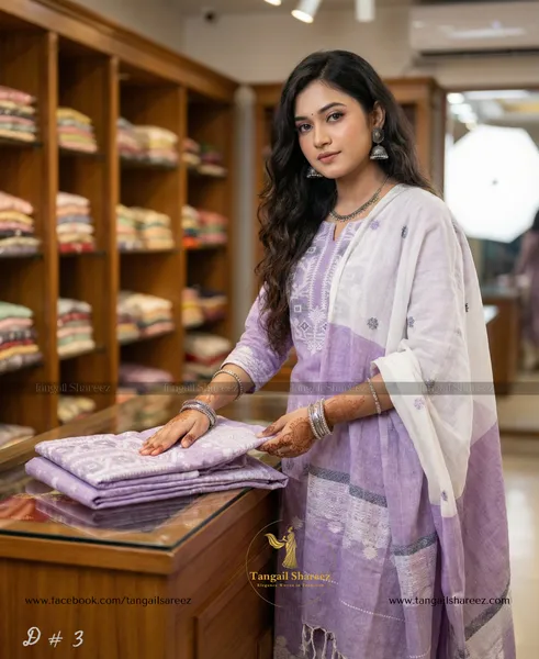 Jamdani Three Piece ( Unstitched ) D # 7